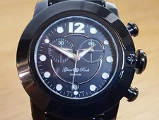 Ladies Swiss Glam Rock So Be Mood Changeable Bezel Black Steel Chrono Watch BNIB