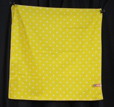 Vtg Ray Strauss Scarf Polka Dots Op Art Geometric Square Yellow White 20" Poly