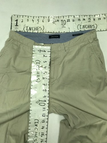 Nautica Beige Grey Tailored Fit Stretch Zip 32 W Dress Mens Pants Beacon Pant - Picture 6 of 14