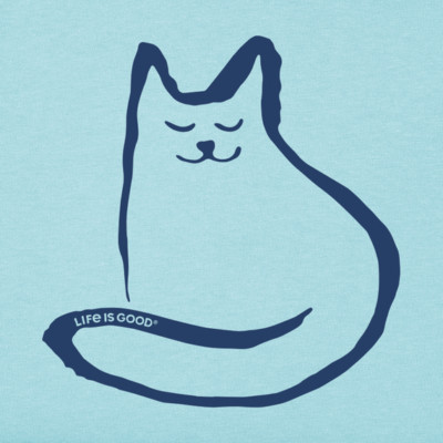 2XL NWT Women's Life is Good Simple Cat Blue Crusher High-Low Tank