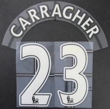 2007 - 2013 OFFICIAL SPORTING ID LEXTRA CARRAGHER 23 JUNIOR SIZE WHITE NAMESET