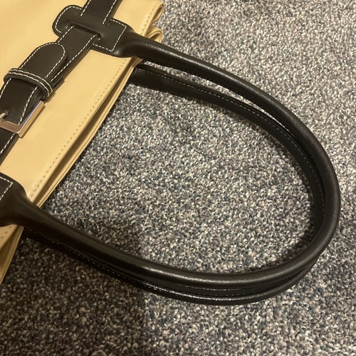 Tiffany & Fred Handbag Made in France Tan Black All Leather - Picture 15 of 15