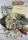 Vintage Longaberger Access Liners Flag Garter Tie-Ons Apron Giant Bow 21 Pcs GC