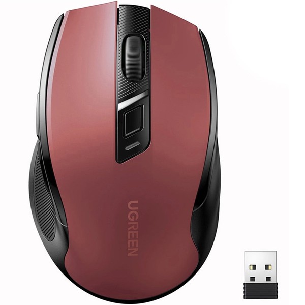 Kabellose Maus Bluetooth 5.0 2.4 Ghz USB-A 4000 Dpi Ugreen Maus Burgunderrot-image