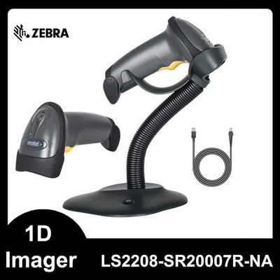 Zebra Symbol LS2208-SR20007R-NA Handheld 1D USB Laser Barcode Scanner With Stand