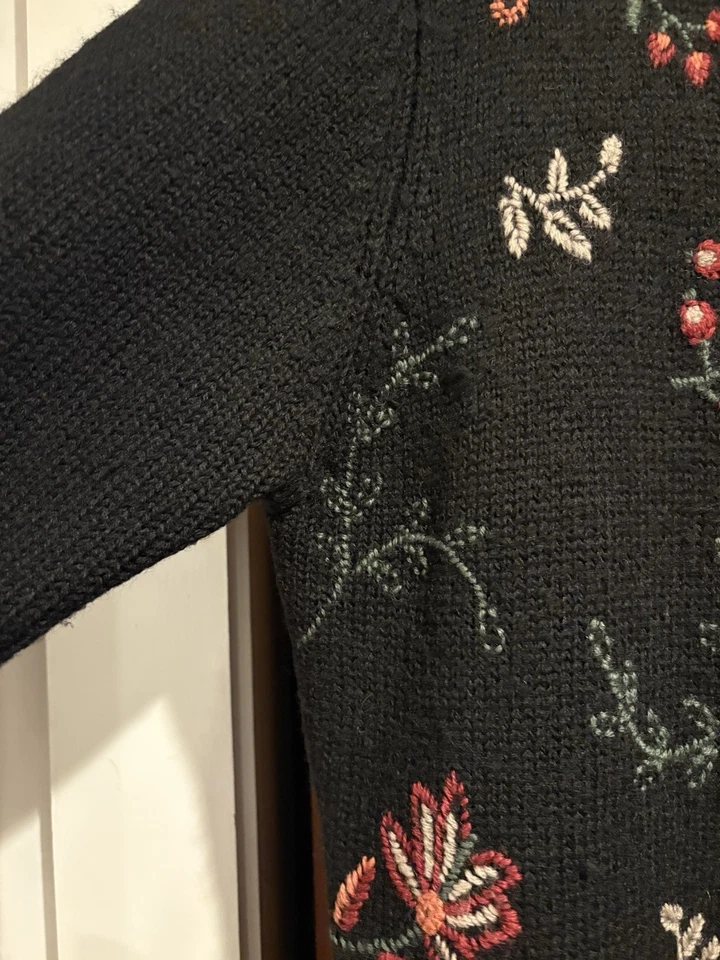 Sarah Spencer Mujer’s Chaqueta Bordada Suéter Largo Cárdigan Cottagecore Talla m Foto 3 de 4