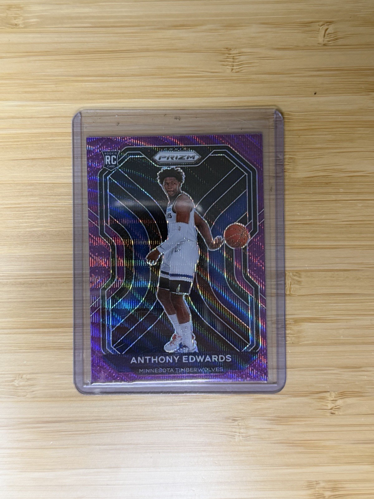 2020-21 Panini Prizm - Anthony Edwards #258 Purple Wave Prizm (RC)