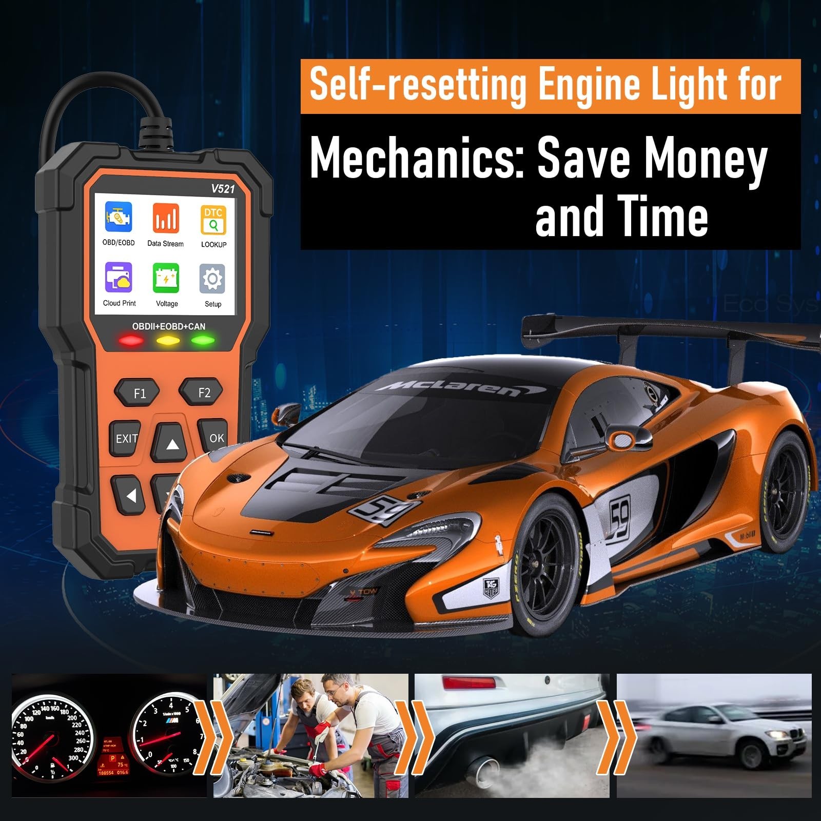 OBD2 Scanner Diagnostic Tool, Professional OBD2 Scanners Car Code Reader Chec...