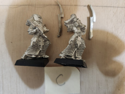 Warhammer games workshop,  3 Dark Elf executioners, Metal, OOP, old world