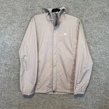 Eastern Mountain Sports Jacket Mens Medium Gray Hooded Windbreaker Softshell