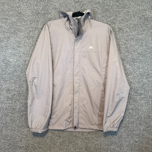 Eastern Mountain Sports Jacket Mens Medium Gray Hooded Windbreaker Softshell - Picture 1 of 11