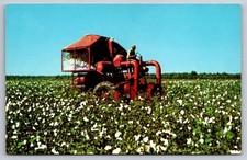 Postcard Mechanical Cotton Picker Modern Machine in Great Southland USA Unposted