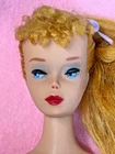 Vintage Mattel #4 Ponytail Barbie Doll Blonde Hair 1960’s SS, R Stand, Booklet,