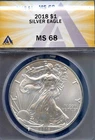 2018 $1 Silver American Eagle MS 68 ANACS # 7880512 + Bonus