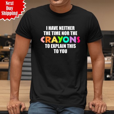 Not Enough Buntstifte Herren T-Shirt bedruckt lustig Witz Design Geschenk normale Passform Top