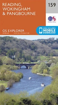Reading Wokingham and Pangbourne 159 Explorer Map Ordnance Survey With Digital D
