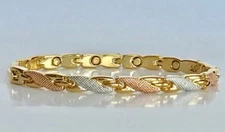 Magnetic ANKLET TWISTED GOLD SILVER TONE  MEN Or WOMEN 💝