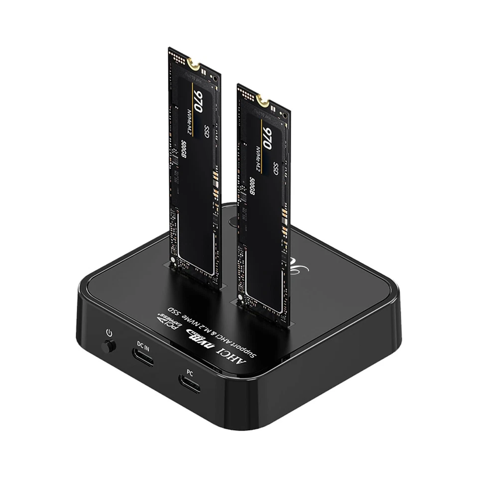 Cloner, M.2 Duplicator Dual Bay Enclosure, Tool-Free 20Gbps USB3.2 Gen 2X2 to... - Image 2 of 4