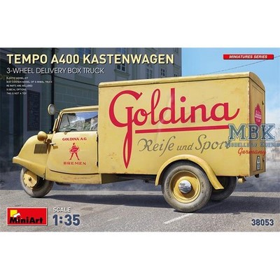 MINIART MA38053 Tempo A400 Kastenwagen 3-Wheel Delivery Box Truck