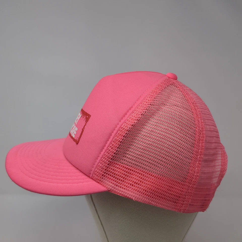 Chapéu caminhoneiro Jersey Shore Snapback rosa tamanho único malha traseira ajustável - Imagem 3 de 4