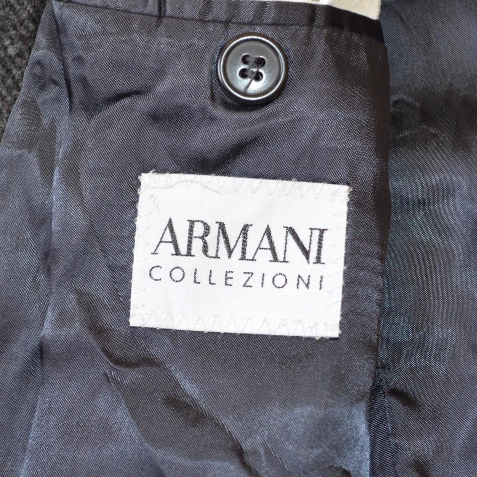 Abrigo de tweed vintage Armani Collezioni gris lana espiga 36R ajuste relajado Foto 2 de 4