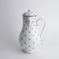 Nast? Old Paris Porcelain Side Pour Chocolate Pot Decorated Bleuet Cornflower