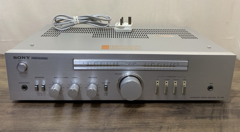 Sony TA-343 Integrated Stereo Amplifier Vintage Silver Made In Japan HiFi Audio