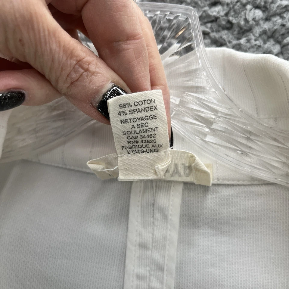 Chaqueta corta vintage años 90 Y2K Ya Ya Blazer para mujer pequeña blanca a rayas herrajes cierre Foto 4 de 4