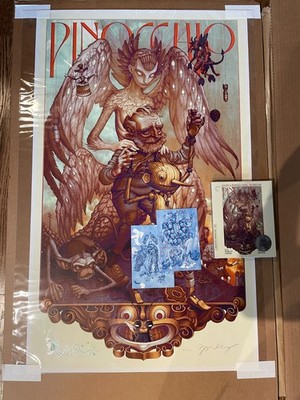James Jean Guillermo del Toro Pinocchio Poster - Signed + 4K Criterion - New OP
