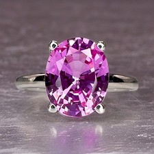 925 sterling silver lab-created pink sapphire ring