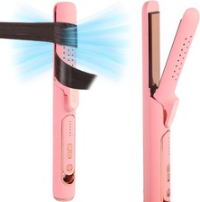 2 in 1 Hair Straightener and Curler, Airflow Styler Curling Iron - Titanium F...