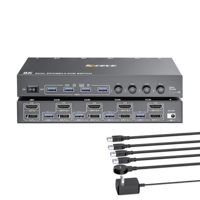 Professional 2-Monitor KVM Switch - USB 3.0 Ports with 8K and 4K Support