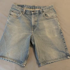 Arizona Jean Company Denim Shorts Mens 34 Blue Light Wash Relaxed Fit Casual