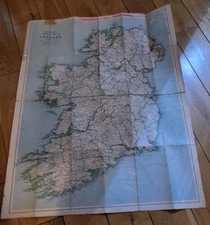 John Bartholomew County Map of Ireland (1964) Eire & Northern Ireland Cloth Map