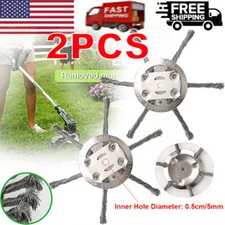 2x Steel Wire Wheel Brush Grass Cutter Weed Eater Trimmer Head Garden Cleaning