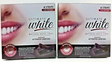 2 x Ultimate White Whitening Dental Strip Infused with Charcoal 6 Strips SEALED