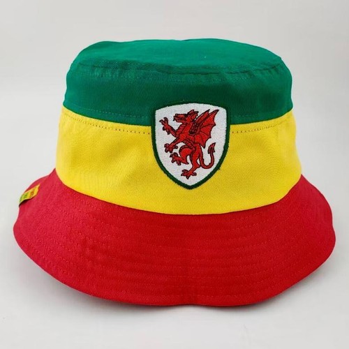 Wales Multi Coloured Kids Bucket Hats Welsh Yma O Hyd Cymru Embroidered Logo - Picture 2 of 4