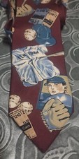 Hathaway Men's All Silk Novelty Tie New York Baseball USA Made Corporate Casual