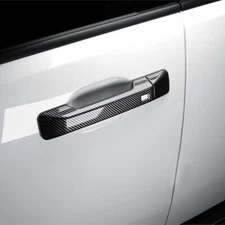 Carbon Look Exterior Door Handle Trim For 2024 Hyundai Santa Fe Touch Version