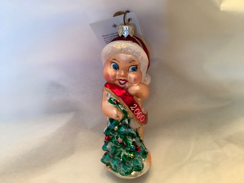 Christopher Radko Glass Ornament "Christmas Kewpie Doll 2000" 974-0 NEW W/Box 