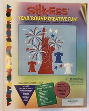 Lady Liberty Statue July 4th/ 250th Patriotic Window Clings Vintage Stik-EES NEW