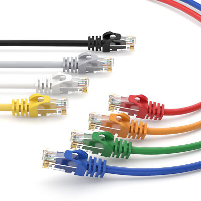 CAT 6 Patchkabel Lankabel RJ45 Rohkabel LAN DSL Ethernet Netzwerkkabel 0,25m-50m