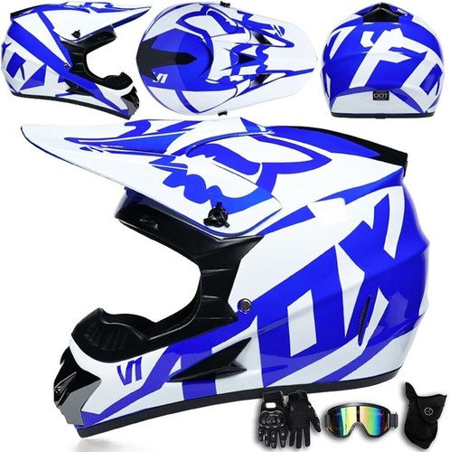 Kinder Erwachsene Motocross Helm Integralhelm + Cross Brille + Handschuhe ^M - Bild 10 von 35