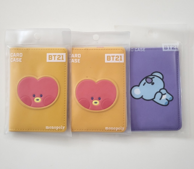 BTS BT21 minini Card Case with Leather Patch official 7.2 x 10.2