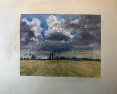 ::FRANZ EHMKE  *1928-2018 DDR MALER °WILDE WOLKEN HIMMEL FELDER BLANKENFELDE