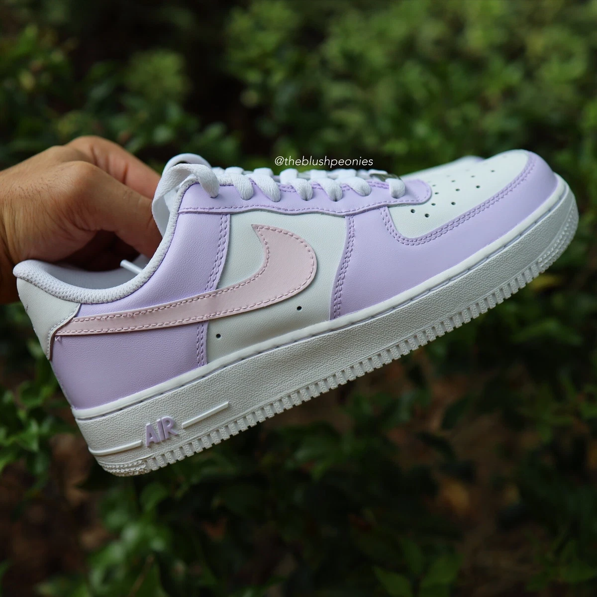 bulto Disgusto estornudar Nike Air Force 1 Low Custom Light Purple Pink Swoosh Unisex Shoes for Men  Women | eBay