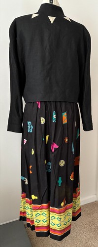 LAUREL by ESCADA VINTAGE 80'S LNEN JACKET AND CULOTTE SKIRT ~ 12 US ~ FAB RETRO - Picture 8 of 22