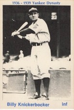 BILLY KNICKERBOCKER 1974 TCMA 1936-39 YANKEE DYNASTY