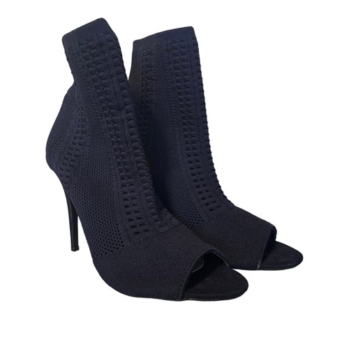 Anna Michelle Royale blaue Stiletto Strickstiefel mit hohem Absatz 10/40