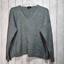 Lulus Women's Gray Knit Lightweight V Neck Sweater Pullover Size Small/ Medium